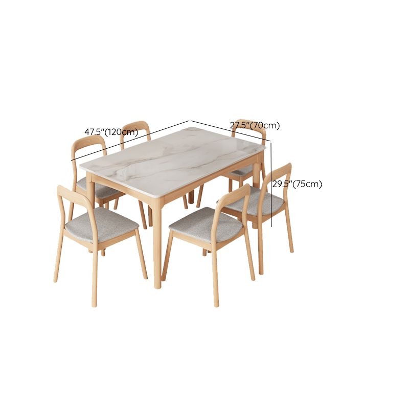 White Top Dinette Table with Wooden Legs Modern Dining Table for Home