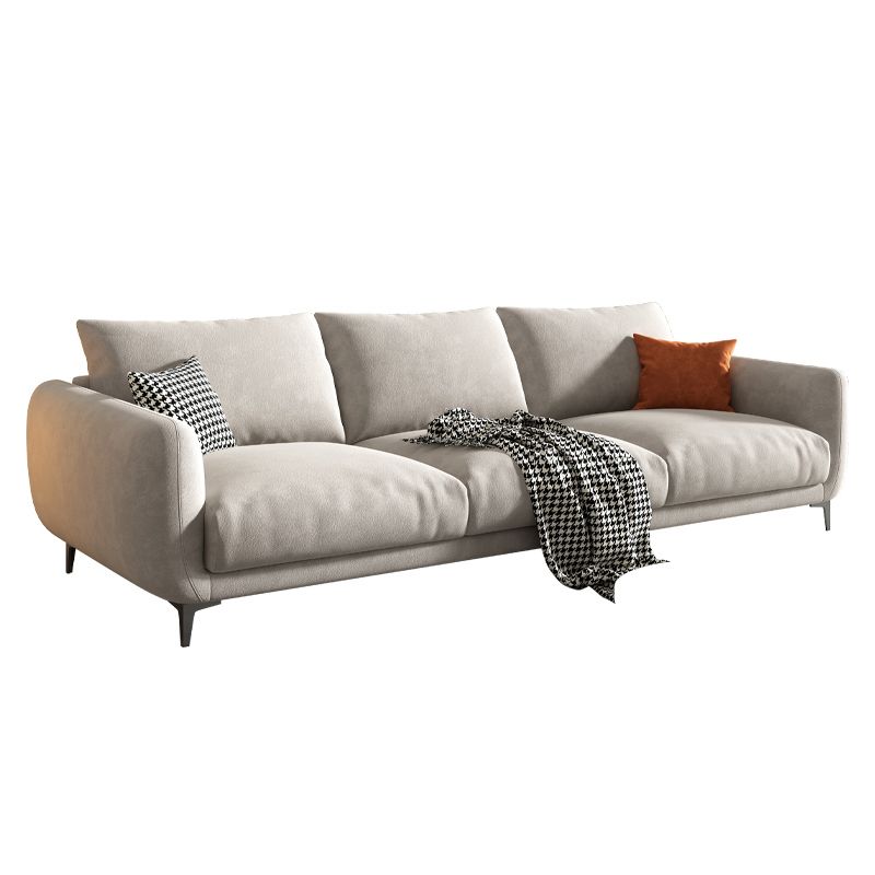 Contemporary Pillow Back Sofa with Square Arms for Living Room
