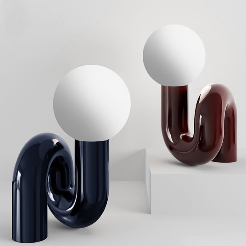 Sfera lampade da tavolo notturno in vetro contemporaneo 1 lampada leggera per camera da letto