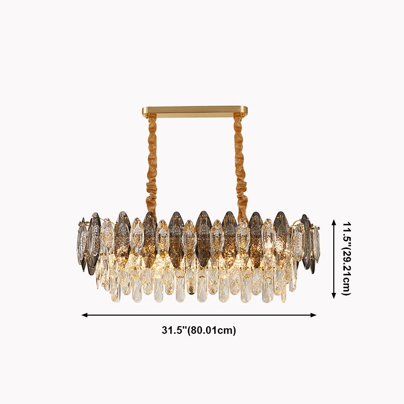 Luz de la isla geométrica de estilo moderno Iluminación de la isla de cristal para isla de cocina