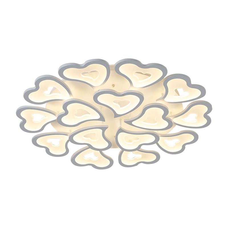 Corazones Lámpara de al ras del dormitorio acrílico 3/5/19 light Modern de techo de lámpara de montaje en luz cálida/blanca/natural