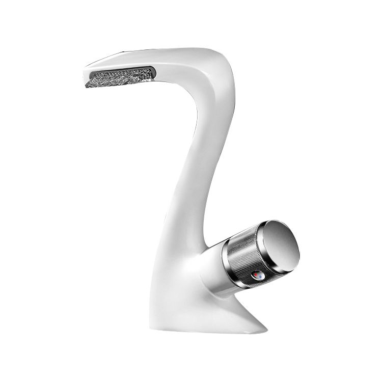 Modern Faucet Bathroom Knob Handle Single Hole Waterfall Spout Faucet