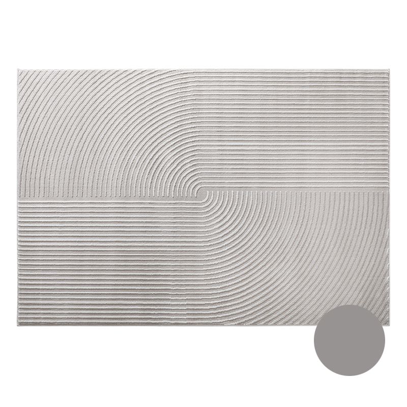 Light Gray Industrial Rug Blended Stripe Rug Stain Resistant Rug for Living Room