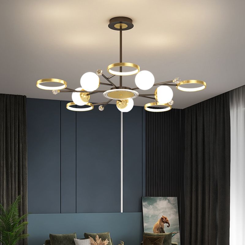 Black and Gold Hanging Pendant Lights Contemporary Glass Hanging Lamps