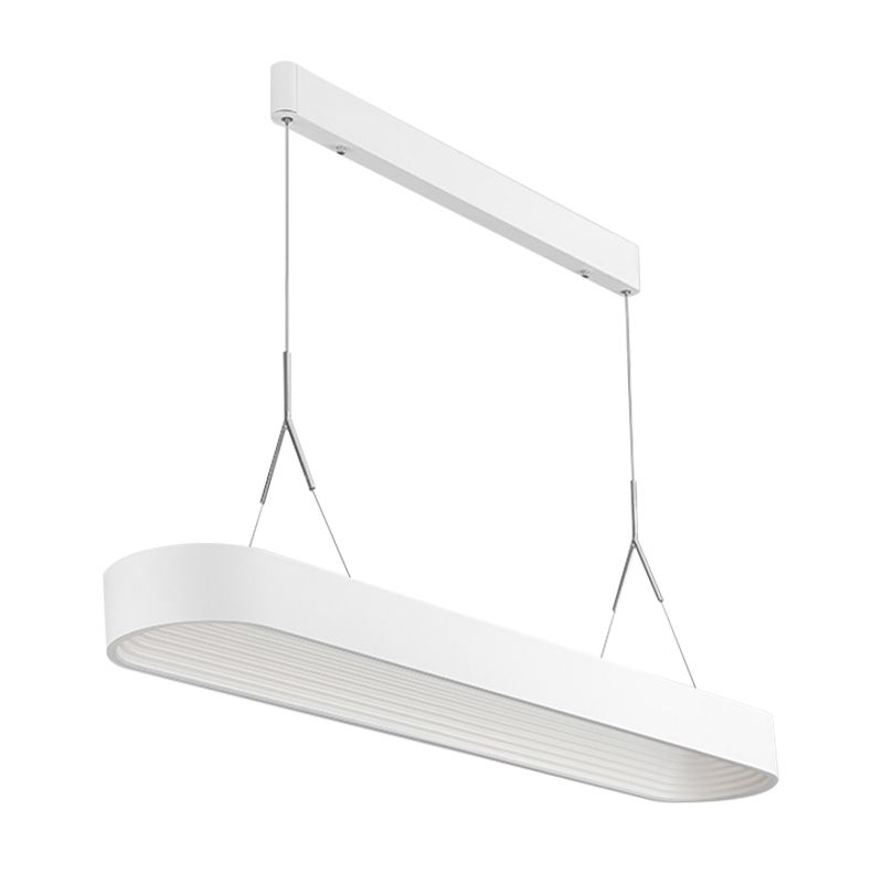 Luz de colgante elíptico nórdico Metal Metal White/Gris Luz de techo colgante para comedor, 33.5 "/47" de ancho