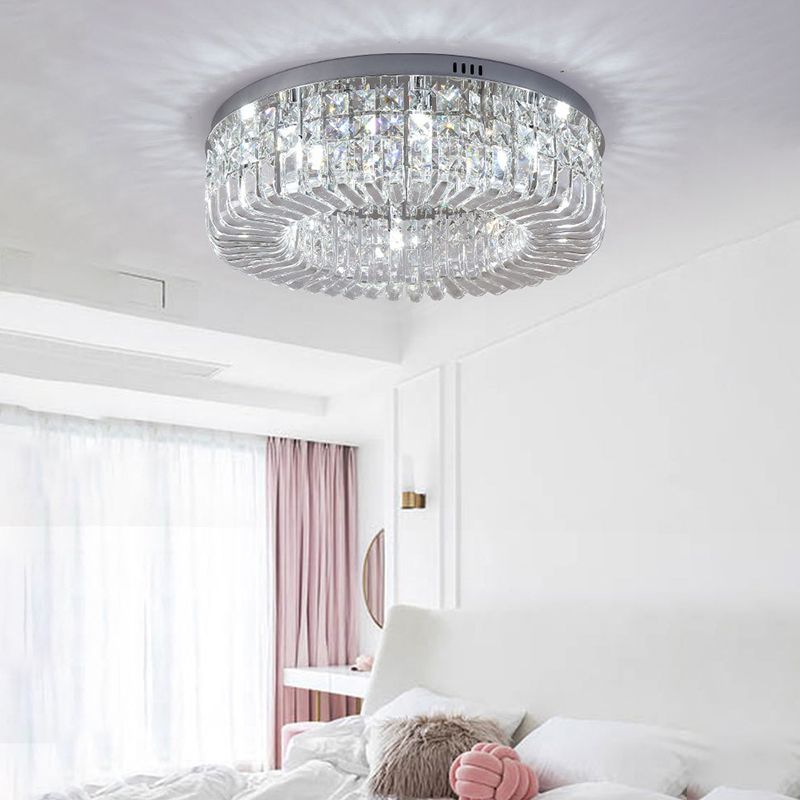 Contemporary Crystal Flush Mount Ceiling Light for Dinning Room Sitting Room