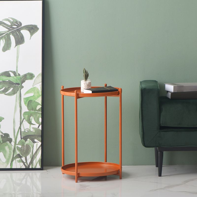 Mid-Century Round Tray Top Side End Table 4 Legs Side Side Table