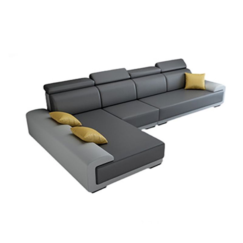 Contemporary High Back Sectionals 39.37" 4-Seater Fabric Square Arm Sofa