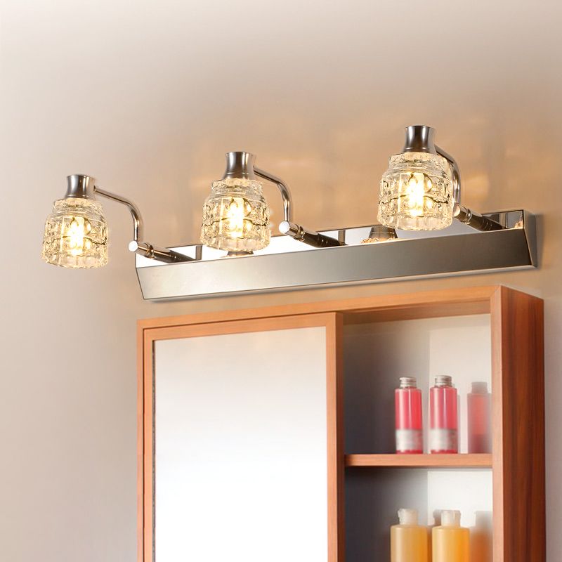 Geometric Vanity Wall Sconce Modern Style Crystal Multi Lights Bathroom Vanity Light