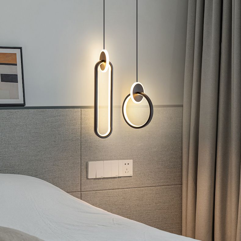 Eigentijdse stijl geometrie vorm hanglampen metalen hangende lampen in zwart