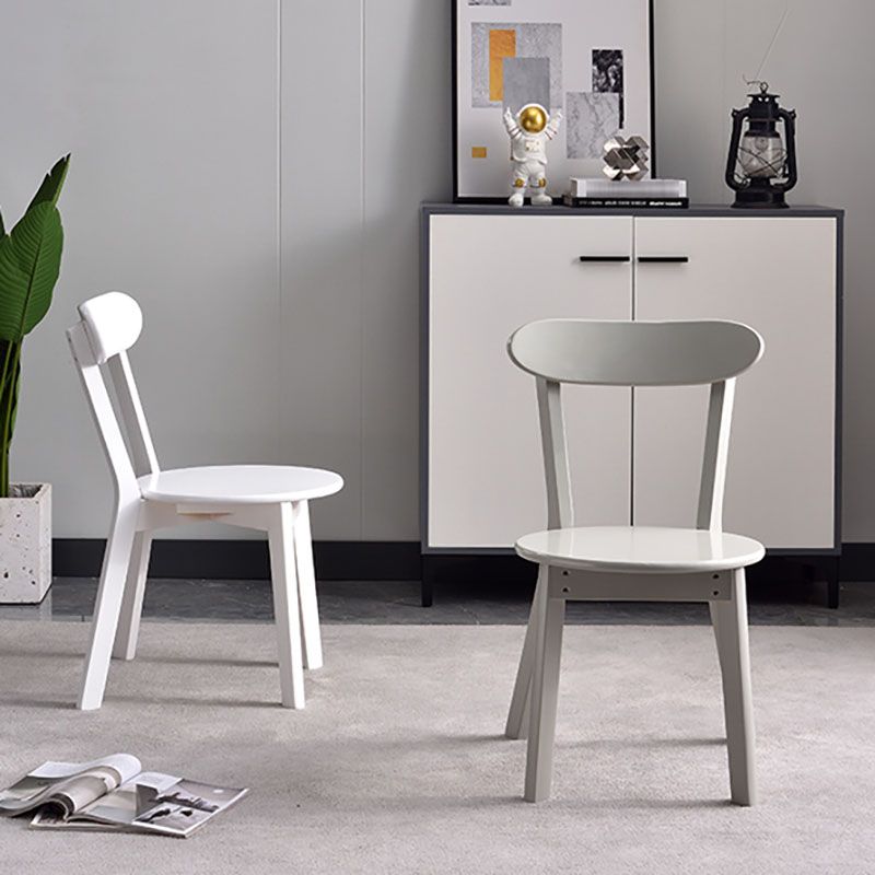 Contemporary Style Open Back Chairs Wood Kitchen Armless Chair