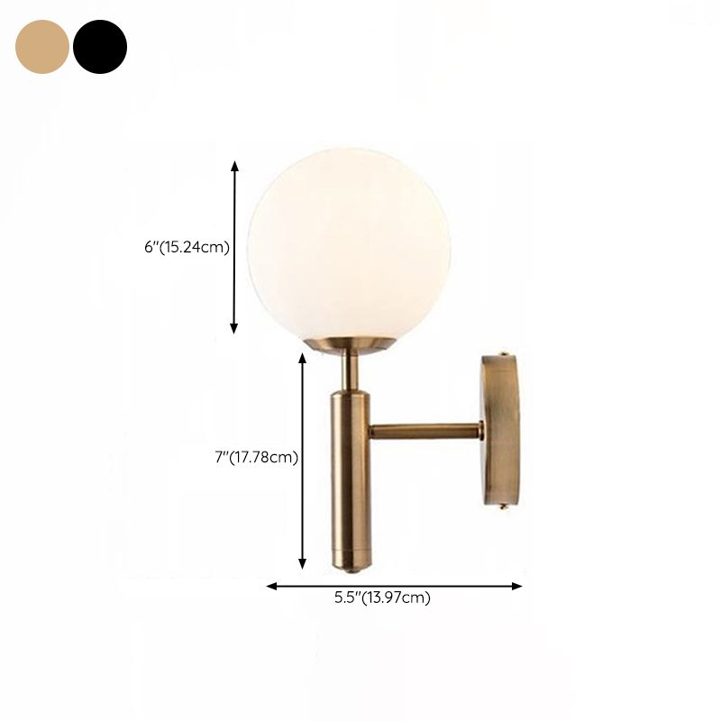 Industrial Metal Wall Sconce Ball Shape Vanity Lamp with Glass Shade for Bathroom