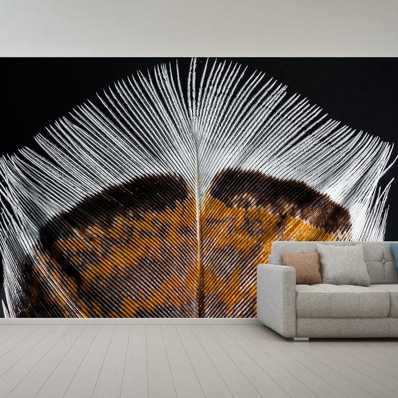 Feather Mural Wallpaper Moisture Resistant Art for Bedroom, Custom Size Available