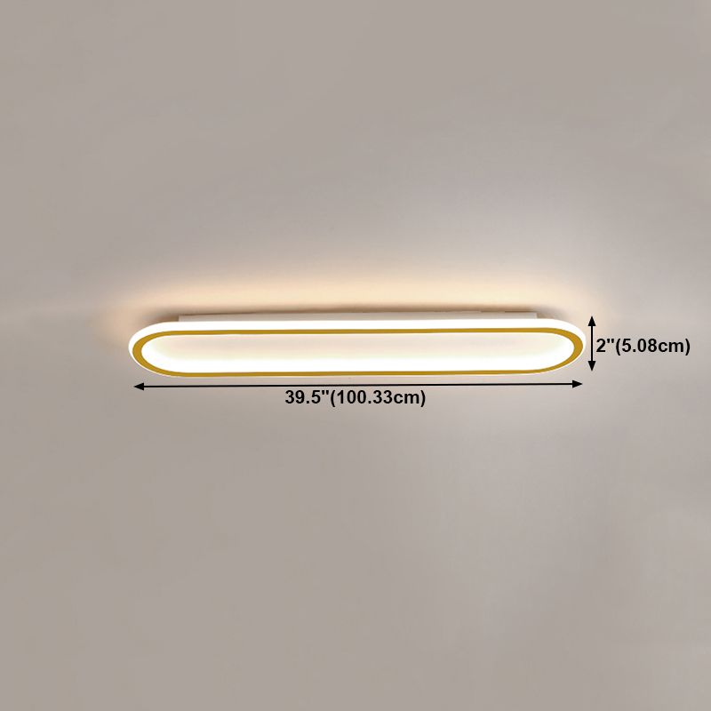 Oval Shape Metal Flush Ceiling Light Modern Style 1 Light Flush Ceiling Light Fixtures