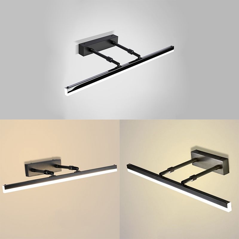 Metal Linear Shade Swing Arm Wall Light Modern 1 Head Wall Mount Fixture