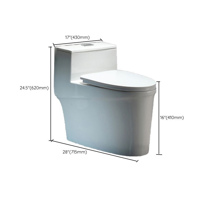 Contemporary 1 Piece Flush Toilet White Floor Mounted Urine Toilet for Washroom