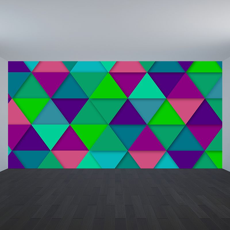Contemporary Geometric Triangle Wall Paper Mural Wall Covering for Living Room