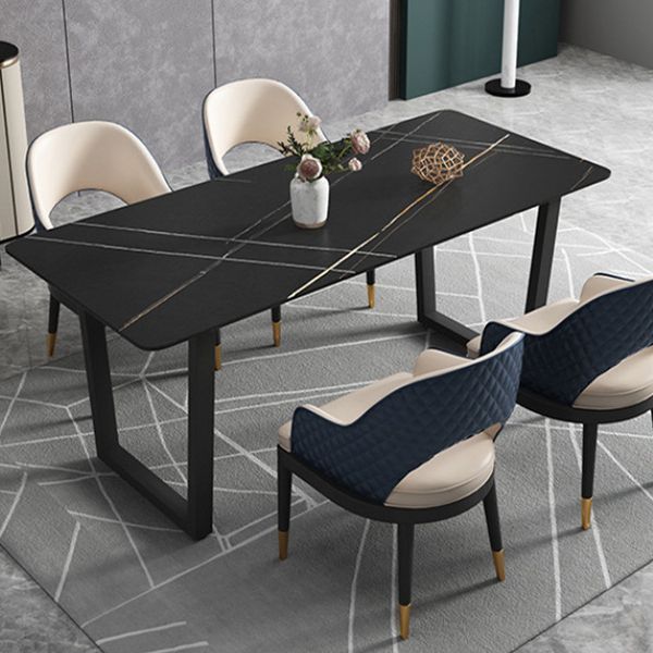 Modern 1/5 Pieces Dining Set Rectangle Stone Dining Table Set for Living Room