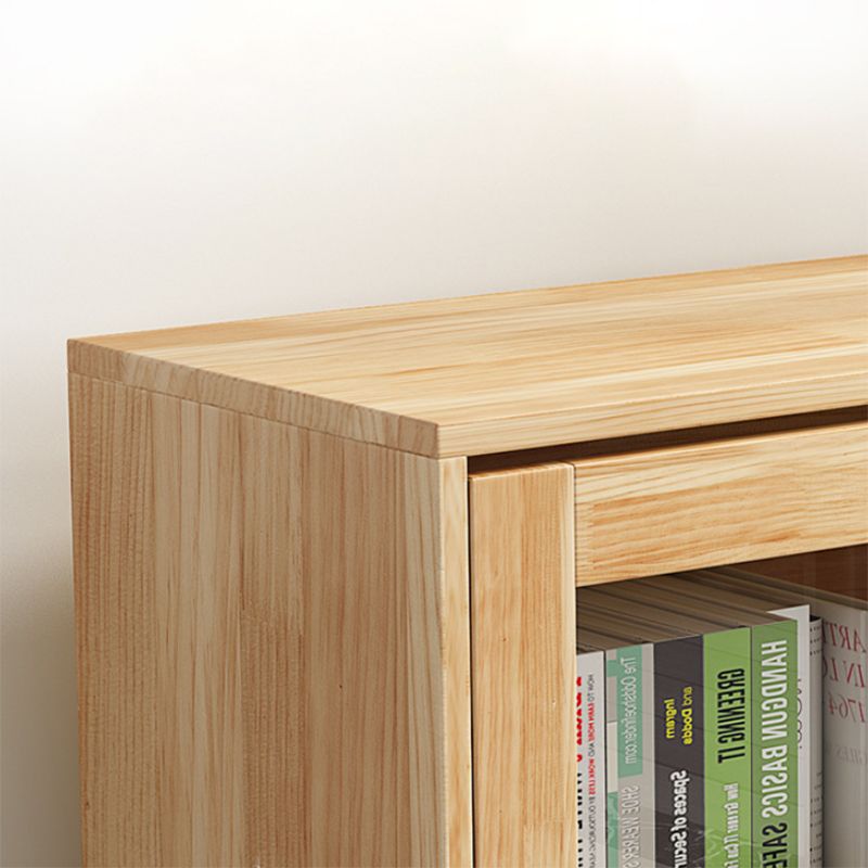Natural Standard Bookshelf Wooden Modern Closed Back Bookcase