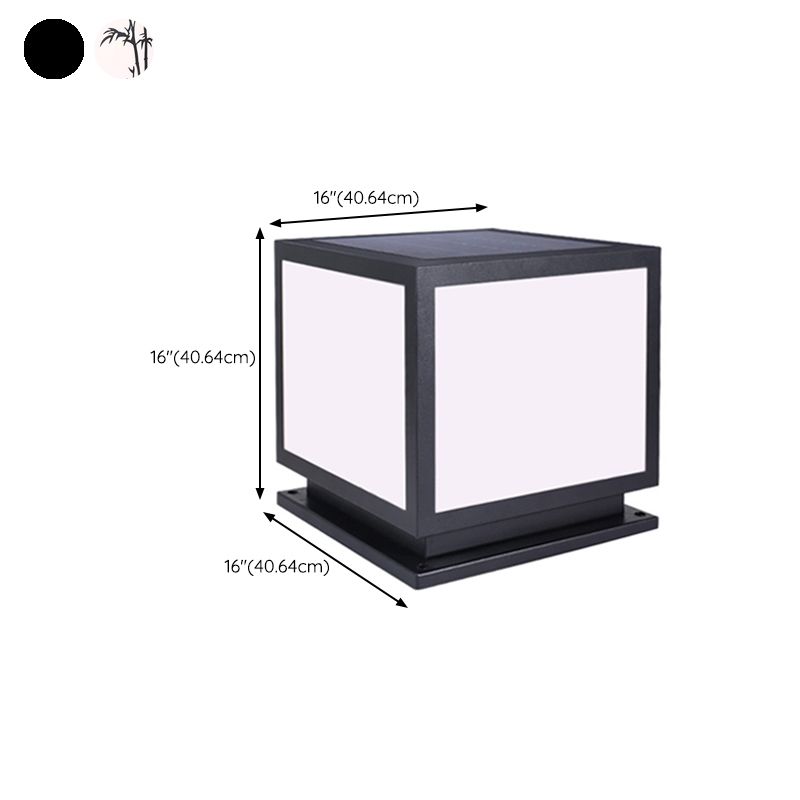 Contemporary Pillar Lamp Creative LED Solar Lighting Fixture for Garden