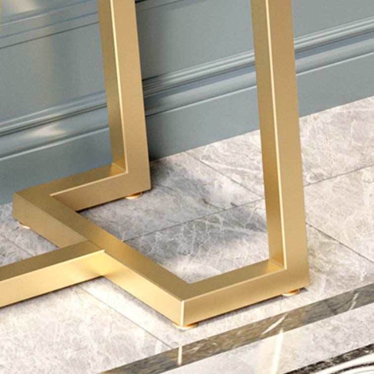 Glam Iron Console Sofa Table Rectangle Marble End Table for Hall