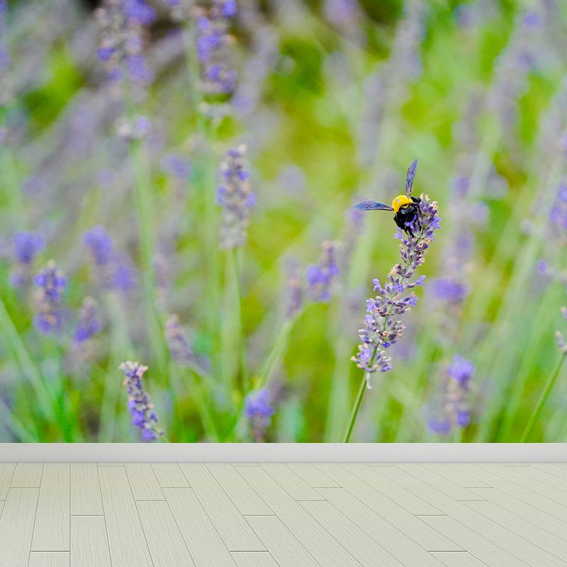 Purple Lavender Mural Wallpaper Modernism Wall Art for Home, Made to Measure