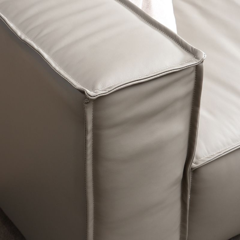 25.59" H Square Arm Modern Sofa with Tight Back Brown Sofa for Living Room