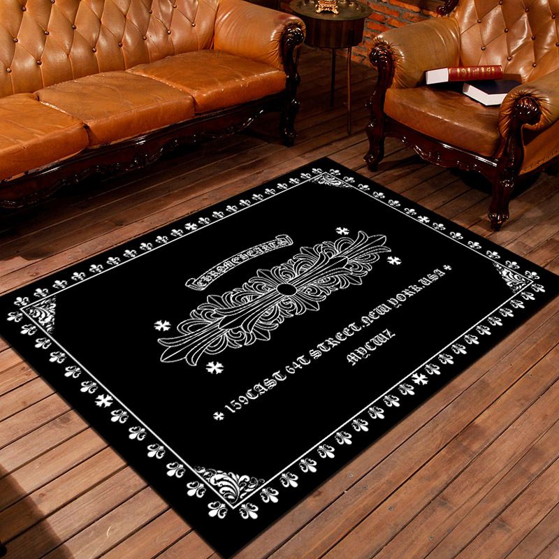 Personality Patterned Rug Multi Colored Nordic Carpet Synthetics Machine Washable Non-Slip Pet Friendly Rug for Great Room
