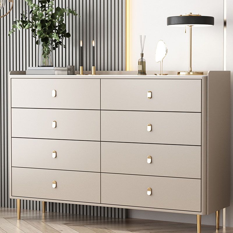 Glam Stone Storage Chest Home Horizontal Chest with Metal Legs