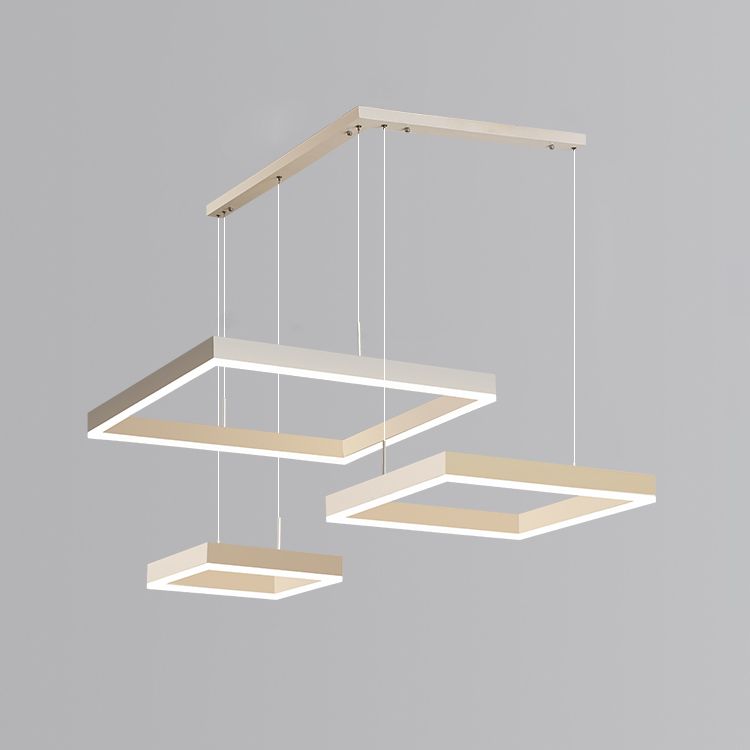 Moderne verlichting kroonluchters Meerdere vierkanten Opgeslepen verlichtingsarmaturen voor woonkamer