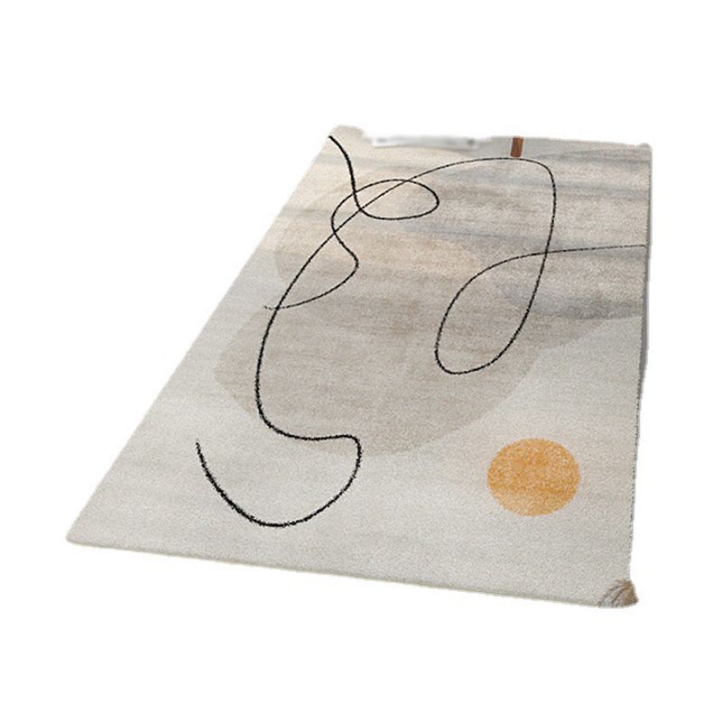 Tapis moderne de couleur claire, en Polyester, avec support antidérapant, pour la décoration de la maison