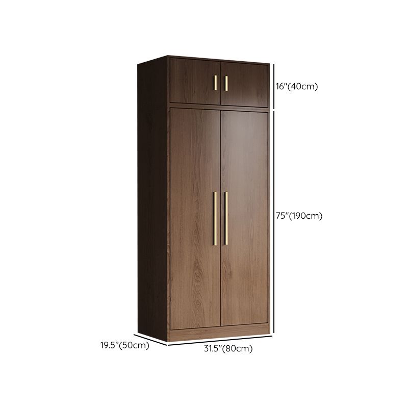 Brown Engineered Wood Wardrobe Closet Modern Wardrobe Armoire