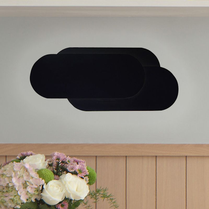 Lampada per lavatrice ovale in alluminio Lampada moderna Style LED LED Finitura Black Wall Accensione in luce calda/bianca per camera da letto