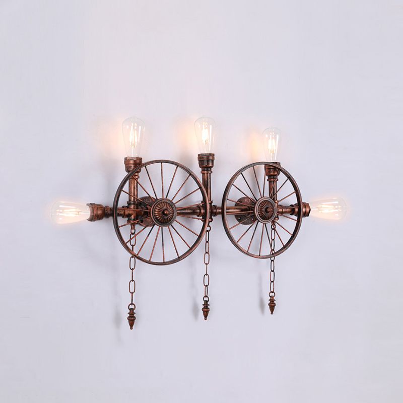 Industrial Metall Wandleuchte Wasserrohr Multi -Licht Wandleuchte für Café