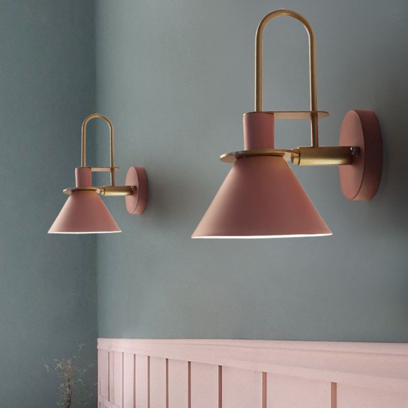 Simplicity Wall Sconce Colorful Metal Shade Wall Mounted Lamp for Dining Room