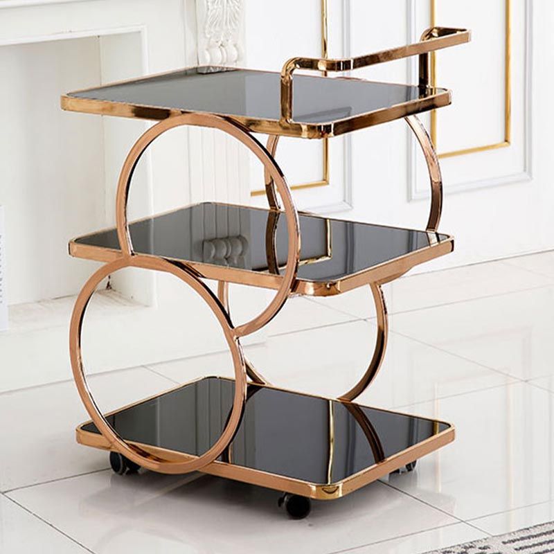 33.07" High Modern Prep Table Rolling Metal Prep Table for Home