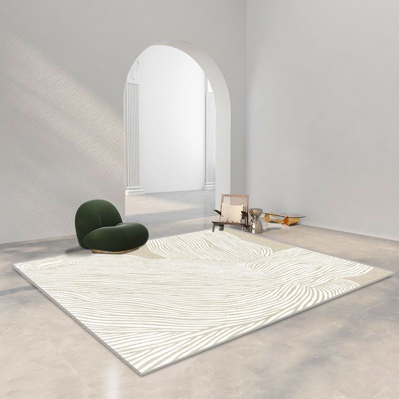 Modern Living Room Area Rug Brown Color Block Area Carpet Polyester Anti-Slip Area Rug