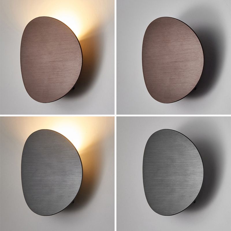 Metal Oval Shape Wall Sconce Modern Style 1- Light Wall Mount Lighting