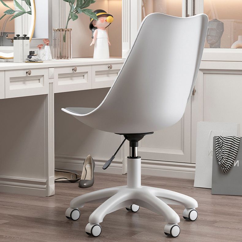 Modern White Nylon Desk Chair with Low Back Home Office Chair