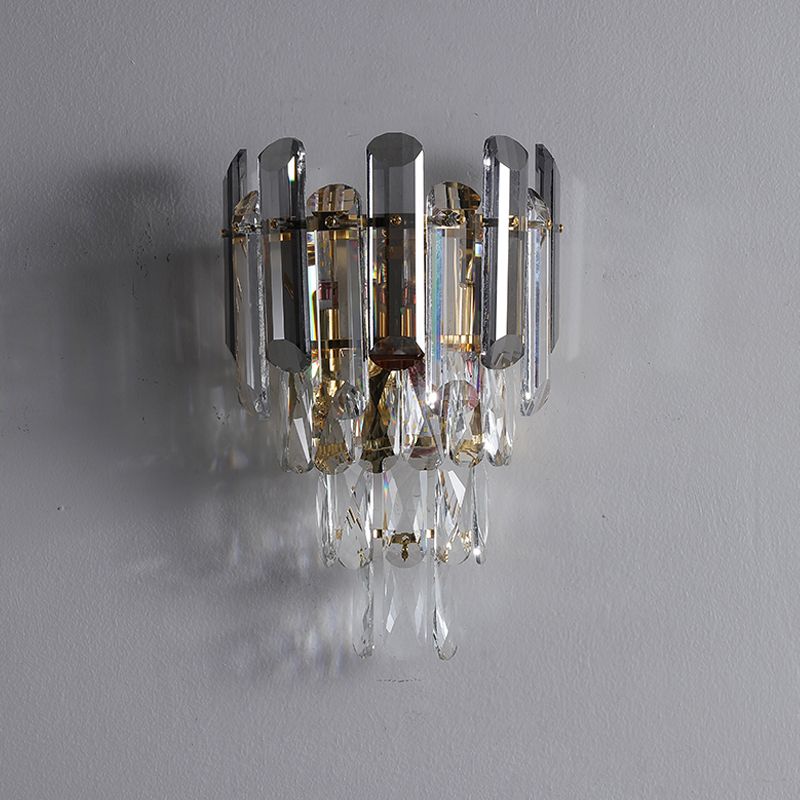 Postmodern Wall Light Geometric Crystal 16" High Wall Sconce for Bedroom