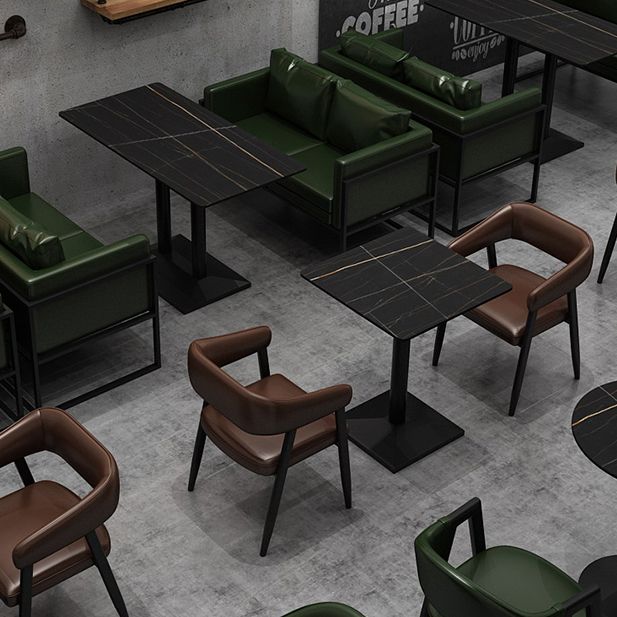 Industrial Sintered Stone Dinner Room Kitchen Table Black Table for Dining Room