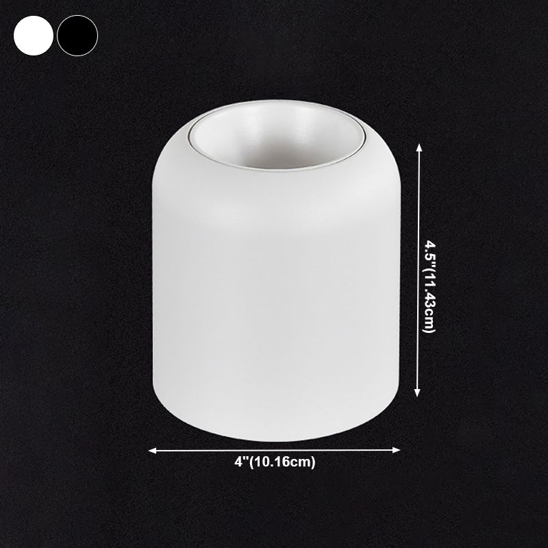 Lámpara de techo LED con forma de cilindro, montaje empotrado de 1 luz de aluminio moderno para hotel de pasillo