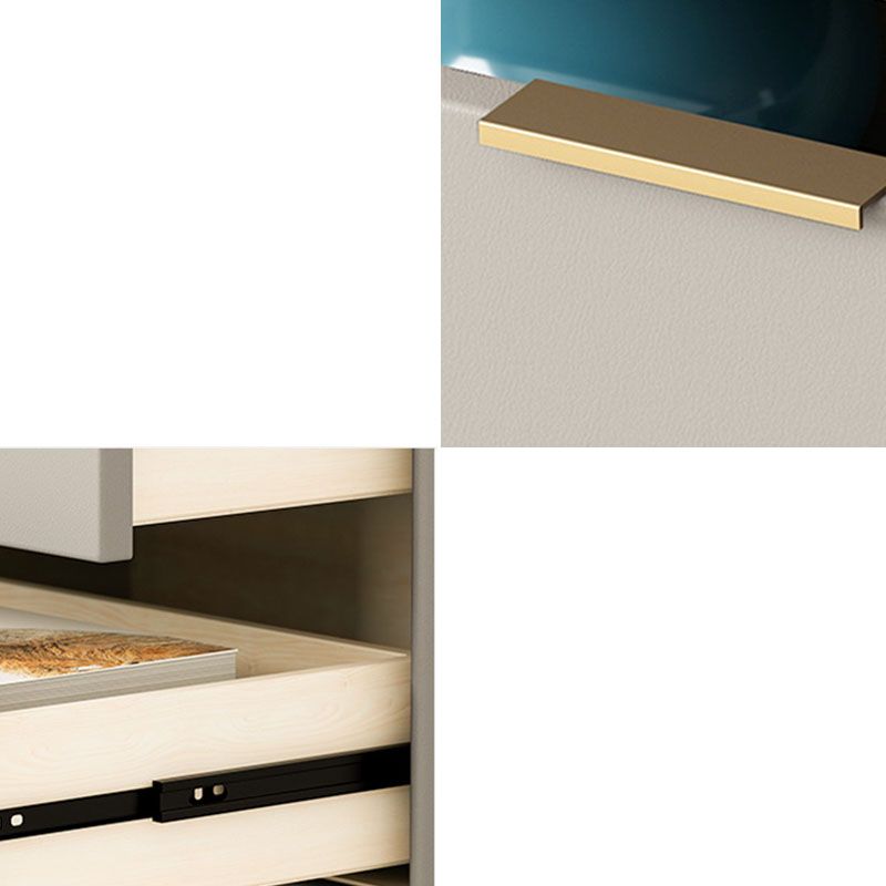 Glam Vertical Stone Storage Chest Bedroom 16"Wide Chest with Metal Legs