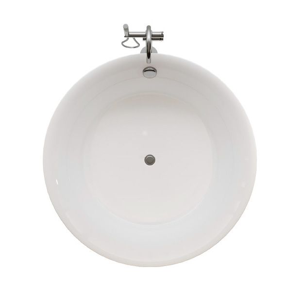 Modern Stand Alone Bathtub with Center Drain Acrylic Bath Tub