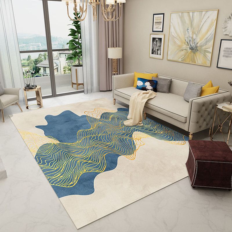 Ontspannend stromend patroon tapijt polyester tapijtkleurige resistent binnen vloerkleed voor woningdecoratie