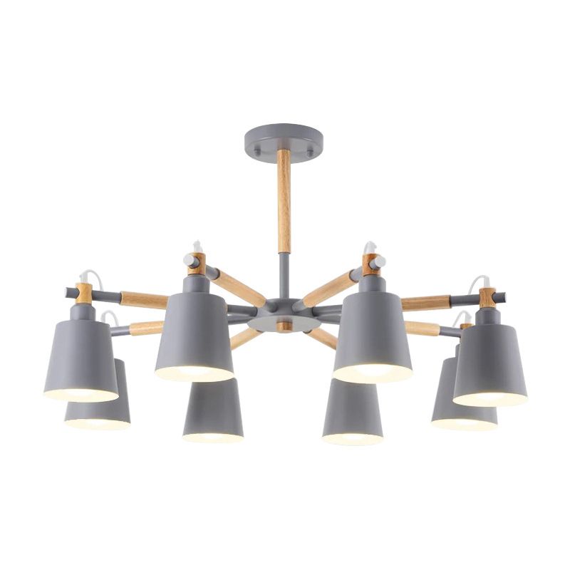 Metal Cone Shaped Chandelier Light Fixture Nordic Style LED Suspension Pendant Light
