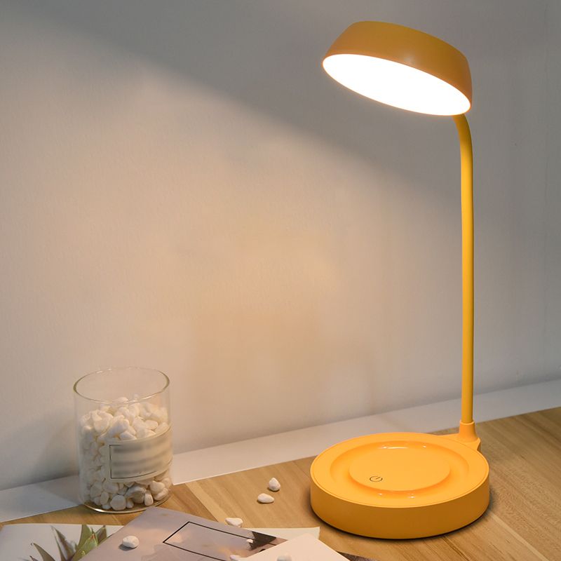 Macaron LED Table Lamp Flexible Gooseneck Nightstand Light with Plastic Shade