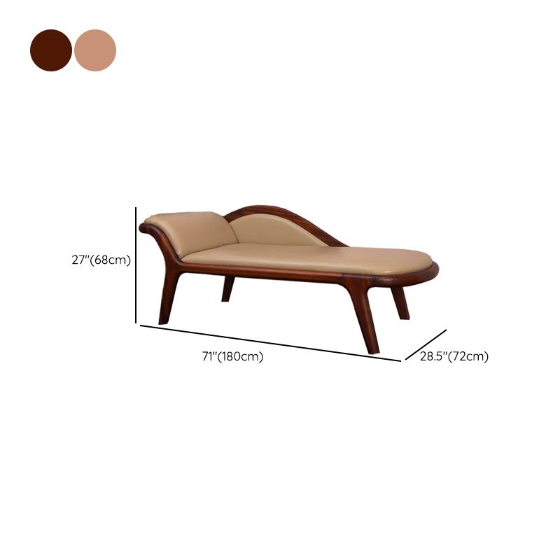Traditional Wooden One Arm Chaise Flared Arms for Bedroom Living Room
