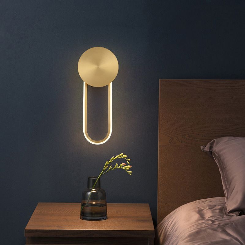 Eenvoudige elliptische muur SCONCE LICHT METAL BEDBAAD LED LED WANDELAAR LAMP WANDEN IN MESS