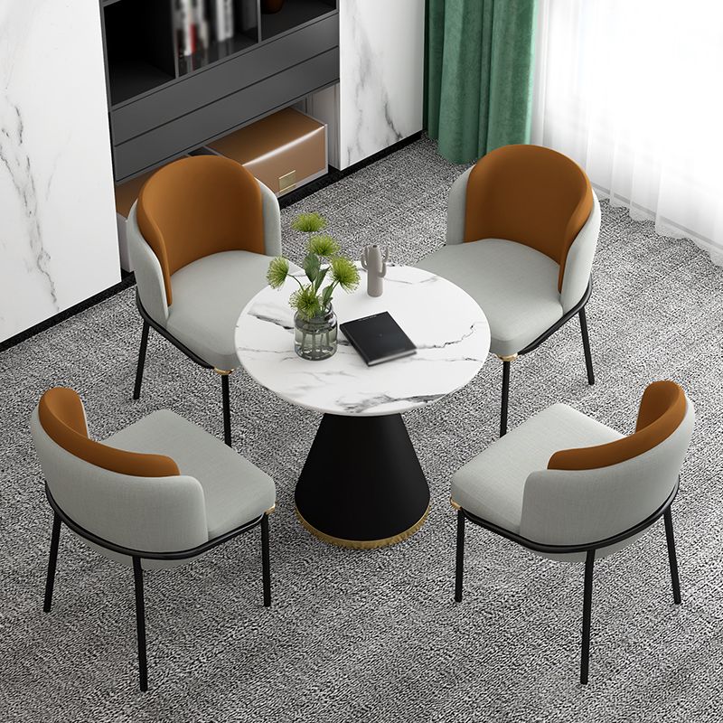 Contemporary 1/2/5 Pieces Dining Set Metal Dining Room Set for Home Use